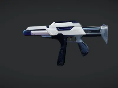 futuristic sci-fi handgun 2 3D model