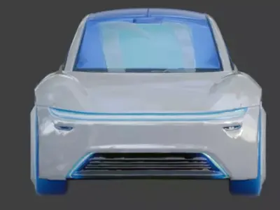 Futuristic Sci-Fi Compact Car 3D Model Low-poly 3D model