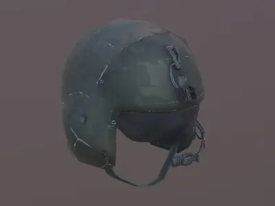 Helicopter Pilot Helmet Low-poly 3D model
