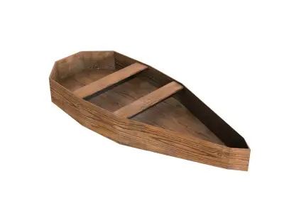Low Poly Wooden Boat 3D Model Low-poly 3D model