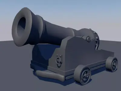 Cannon Free low-poly 3D model order