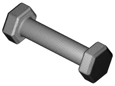 Plastic Hexagonal Dumbbell 3D model