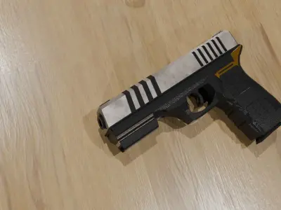 Near Future Pistol with Screen Low-poly 3D model