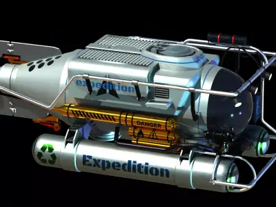 exploration submarine Low-poly 3D model