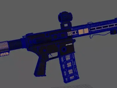 m4 tactical war rifle Low-poly 3D model