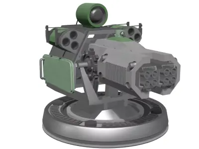 Turret military weapon Low-poly 3D model