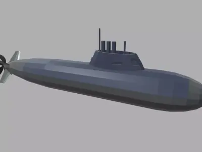 Low Poly Submarine 01 Low-poly 3D model