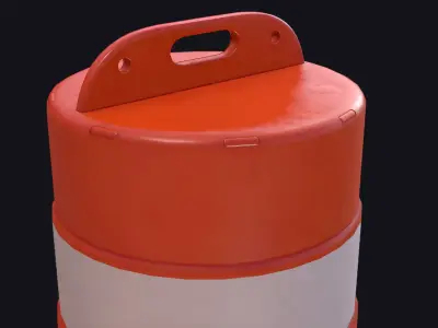Traffic Drum Game Ready PBR Low-poly 3D model