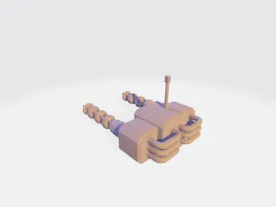Ai with Minigun Low-poly 3D model