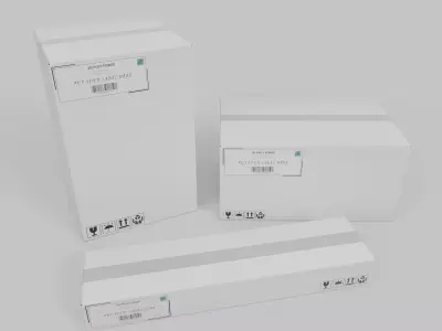 White Cardboard Box Retail Ready Trio - Rigged and Customizable 3D Model Pack