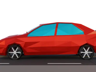 Car 3d model - Low poly stylized  Free low-poly 3D model