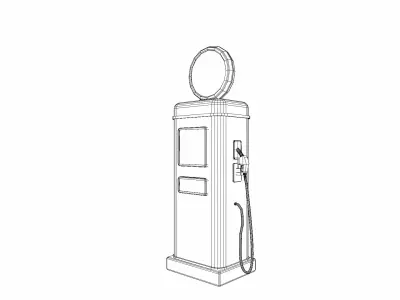 Vintage Gas Pump  Game Ready  Low Poly  PBR Asset Low-poly 3D model