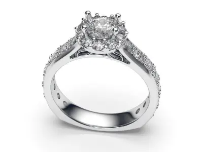 solitaire with ring sizes  9 part S66 3D print model