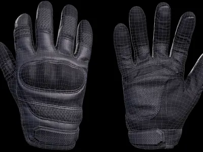 Tactical Gloves 019 v1 Low-poly 3D model