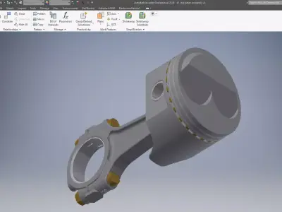 Piston and Connecting Rod 3D Model  3D model
