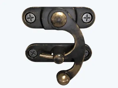 Metal  latch for drawers and boxes Low-poly 3D model