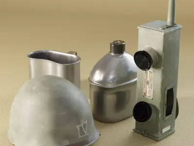 War equipment Low-poly 3D model