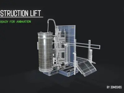 Construction Lift Low-poly 3D model purchase