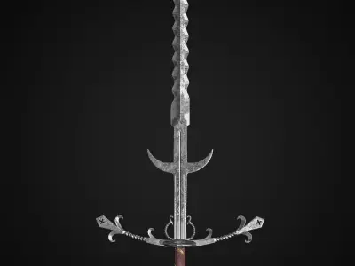 Zweihander Weapon Melee Sword Low-Poly Game-Ready PBR Low-poly 3D model