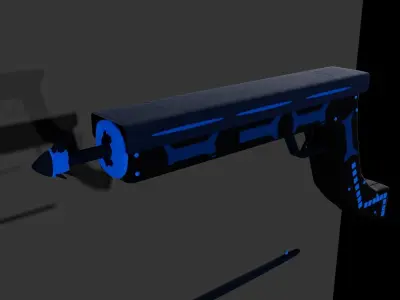 Harpoon Pistol Made in Maya Low-poly 3D model