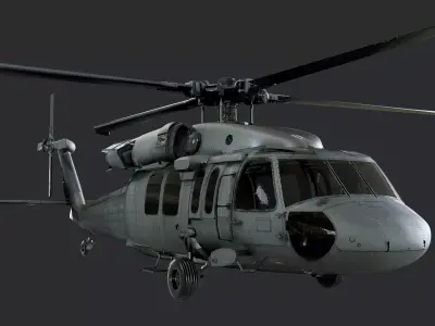 Sikorsky UH60 Black Hawk Helicopter EXTERIOR and INTERIOR 3D model