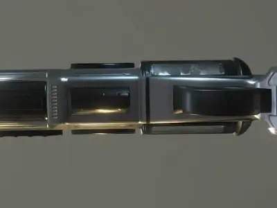 Futuristic Revolver Low-poly 3D model