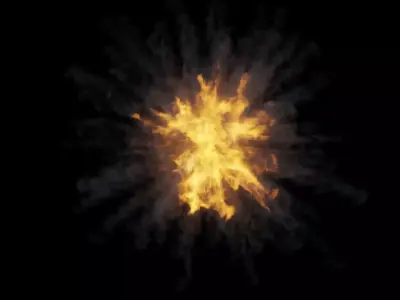 Small Aerial Explosion Simulation Low-poly 3D model