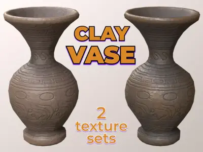 Ancient Ceramic Vase clay old pottery Low-poly 3D model