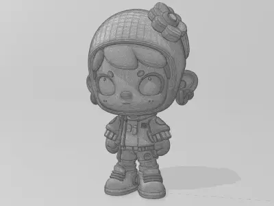 Trendy Hooded Girl 3D model