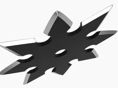 Shuriken ninja throwing knife 05 3D model