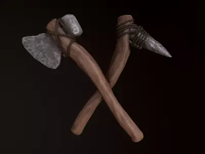 Stone Age Tools Low-poly 3D model