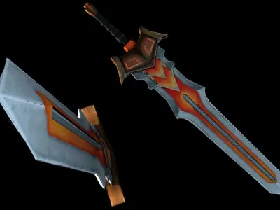 Free PBR and Cartoon Sword Free low-poly 3D model