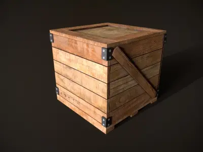Wooden Crate-6 Low-poly 3D model