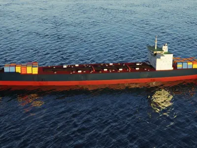 Oil Tanker ship Low-poly 3D model