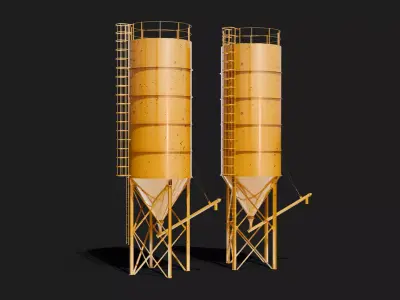 Cement Silo for construction site 3d model 3D model