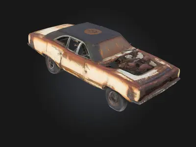 Rusty Muscle Car  Faded Power from the Glory Days 3D model