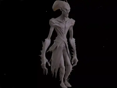 Alien Wraith Creature  Dark Sci-Fi  3D print model