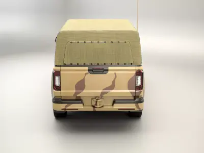 Generic Military Tactical Pickup Desert Camo Low-poly 3D model