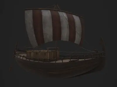 Phoenician Ship Low-poly 3D model