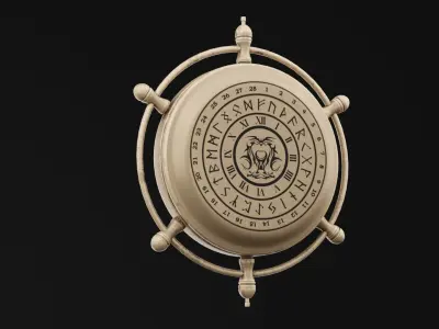 Golden Compass Low-poly 3D model