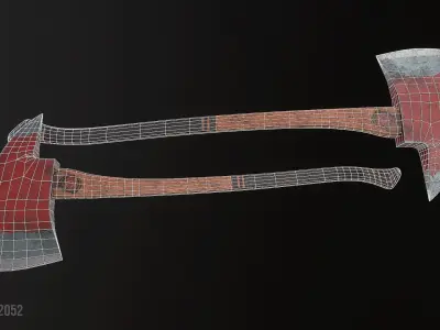 Fire Axe Low-poly 3D model purchase