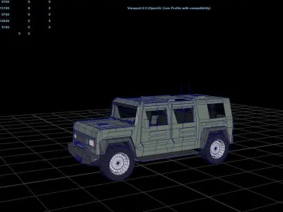 4x4 Jeep Offroader Low-poly 3D model