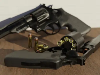 Revolver Magnum Pistol Trr8 357 caliber  Low-poly 3D model