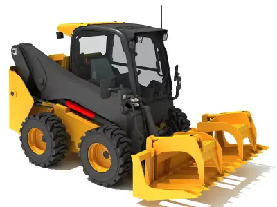 Log Fork Skid Steer Loader 3D model