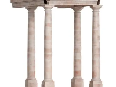 Classic Stone Column Stone Columns Corridor with Columns 3D model