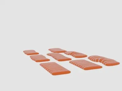  Salmon Pack  Low-poly 3D model