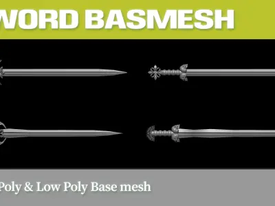 Medieval Sword BaseMesh   IMM brush   ABR brush  OBJ     VOL 01 3D model