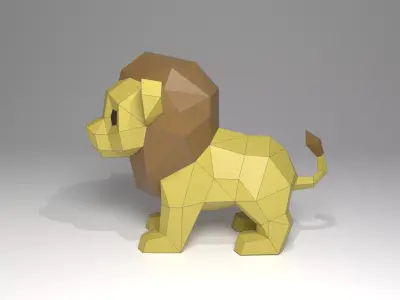 Low Poly Lion 3D Model Low-poly 3D model