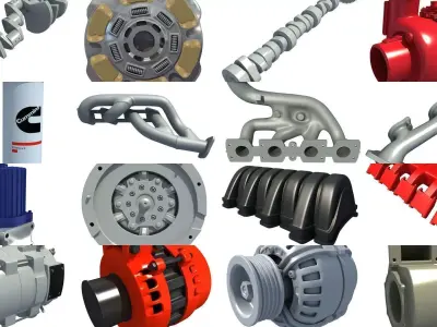 Engine Parts 3D Models 3D Model Pack