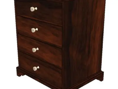 small antique tabletop chest of drawers Low-poly 3D model